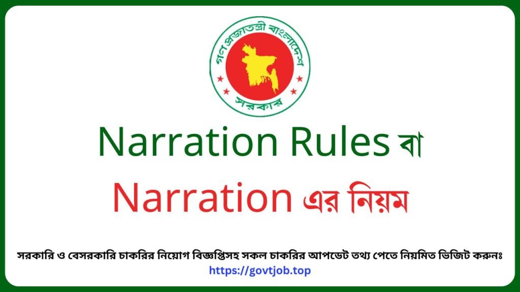Narration Rules বা Narration এর নিয়ম