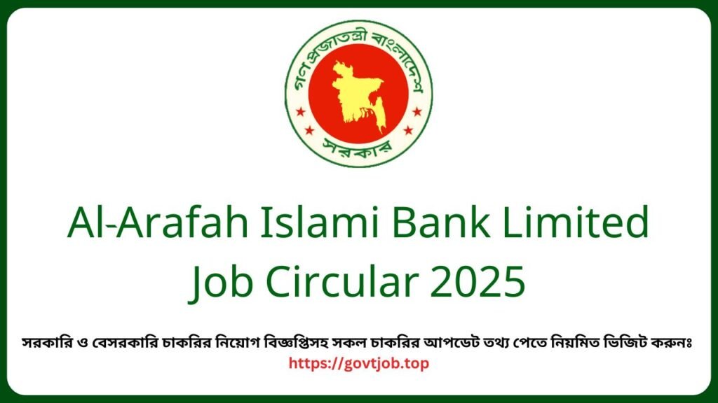 Al-Arafah Islami Bank Limited Job Circular 2025