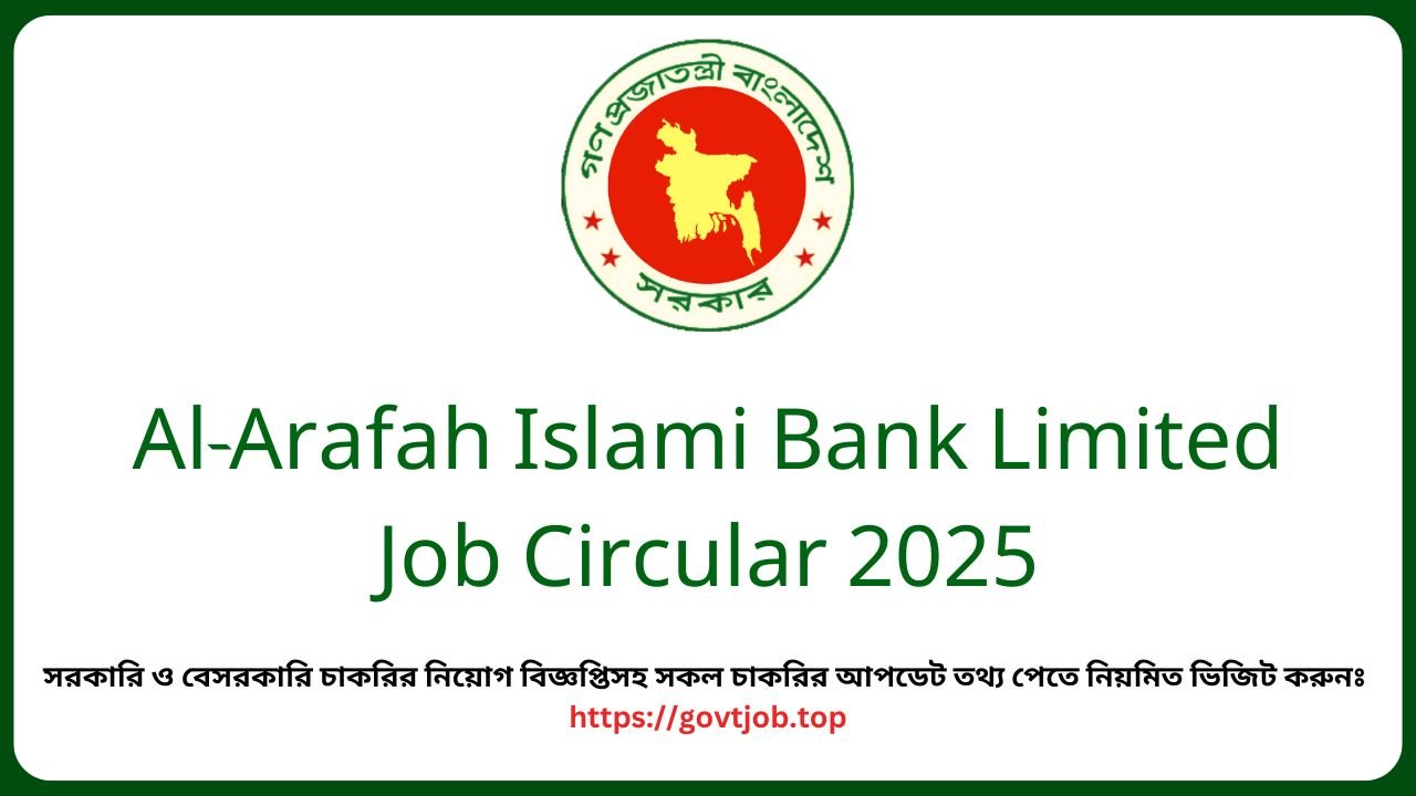 Al-Arafah Islami Bank Limited Job Circular 2025
